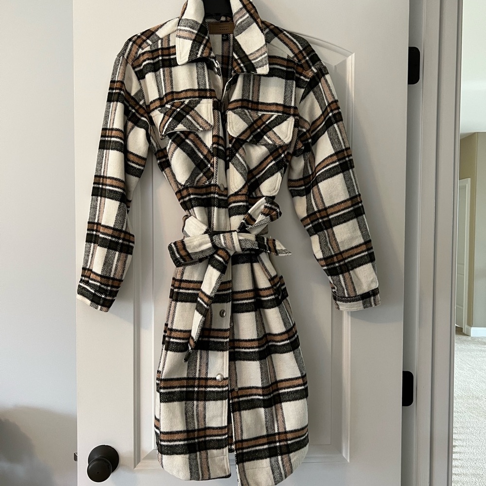 Blank NYC Long Plaid Flannel Shacket